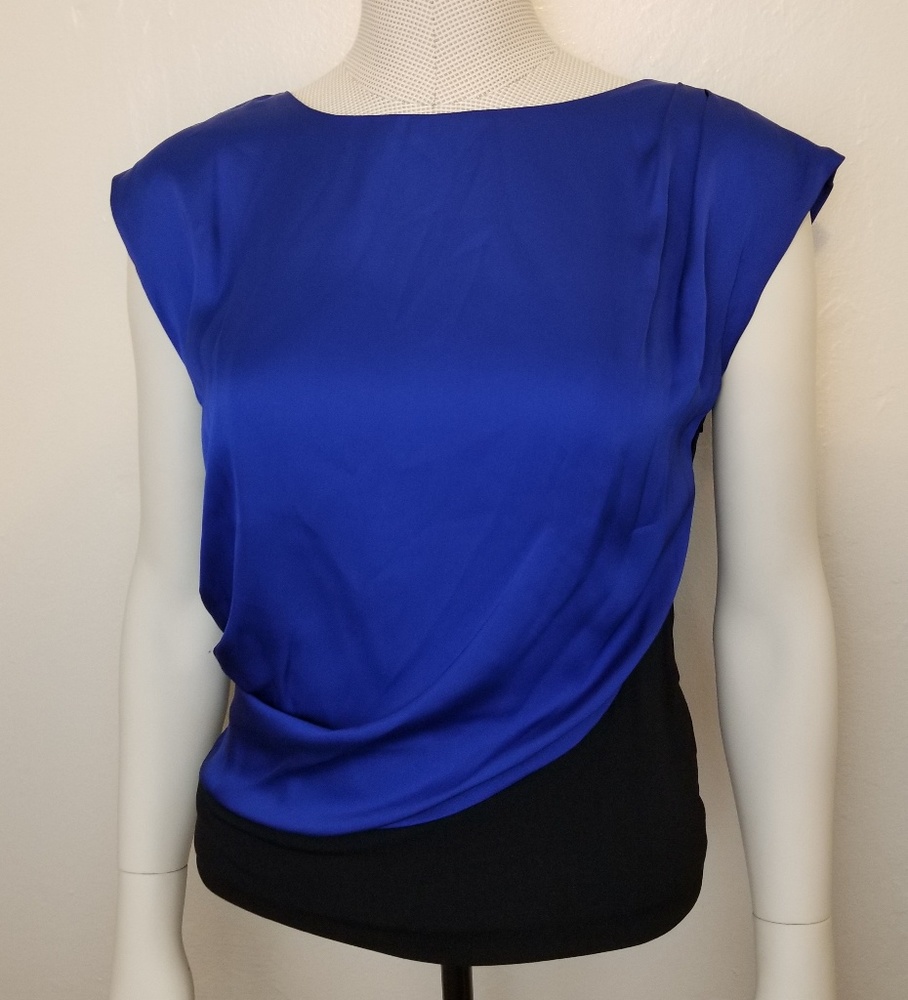 Vince Camuto Royal Blue Satin Blouse